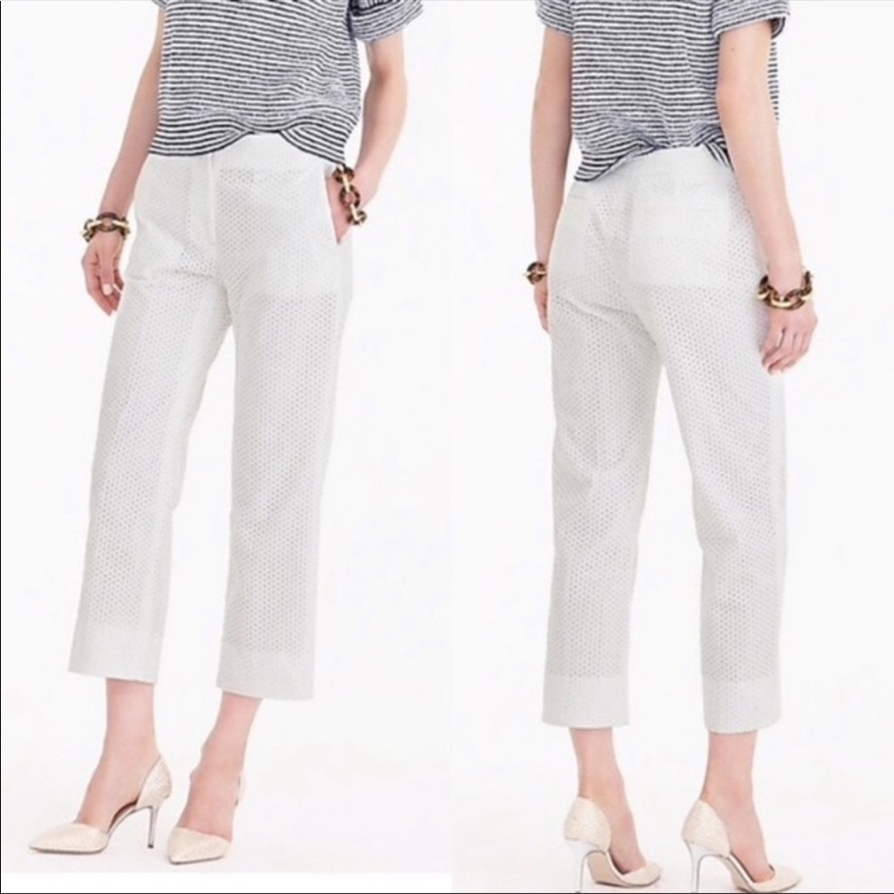 J. Crew White Cropped Pants